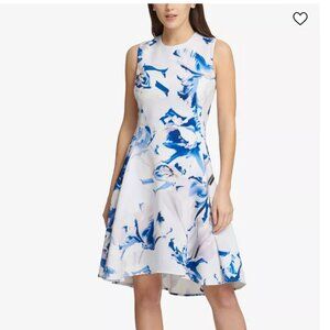 👗 DKNY Printed Scuba Fit & Flare Dress 👗
